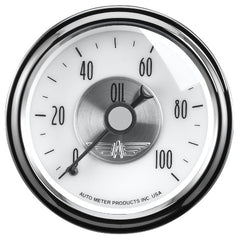 AutoMeter Products 2023 2-1/16 Oil Press 0-100 psi Mech, Prestige Pearl