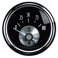 AutoMeter Products 2028 Gauge; Oil Press; 2 1/16in.; 100psi; Elec; Prestige Blk. Diamond
