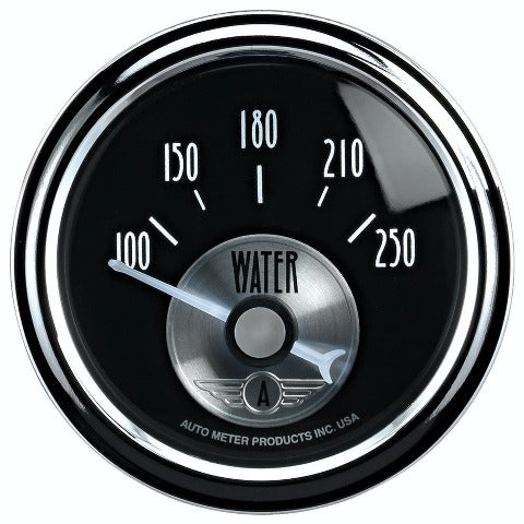 AutoMeter Products 2038 Gauge; Water Temp; 2 1/16in.; 250? F; Elec; Prestige Blk. Diamond