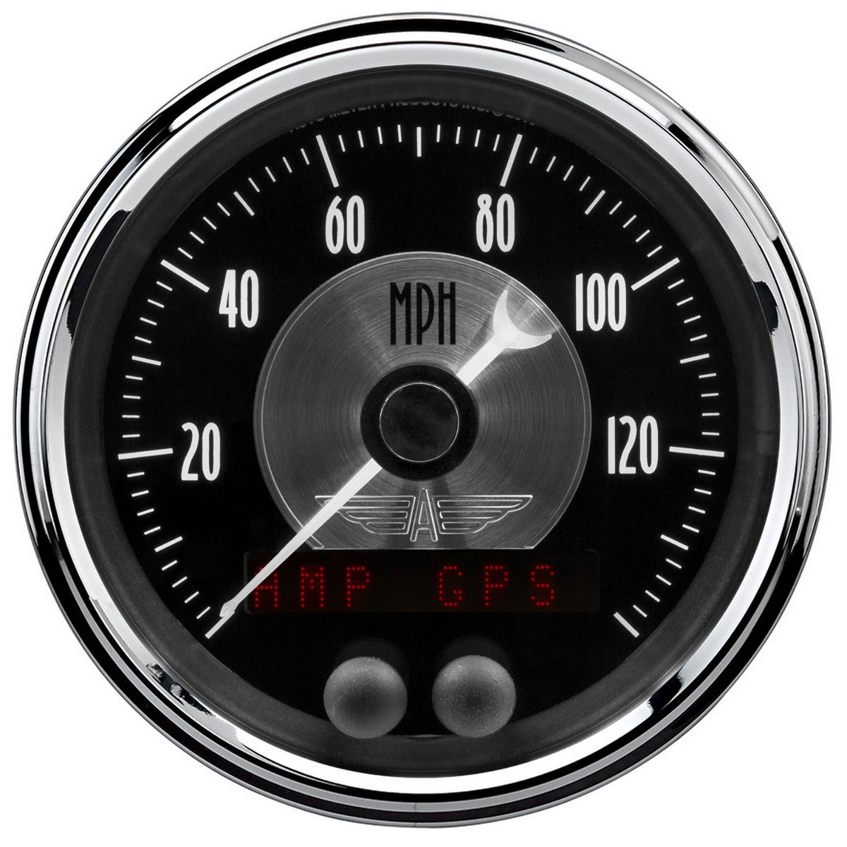 AutoMeter Products 2080 GAUGE; SPEEDO; 3 3/8in.; 140 MPH; GPS; PRESTIGE BLK. DIAMOND