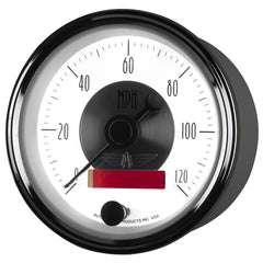 AutoMeter Products 2084 Gauge; Speedo; 3 3/8in.; 120mph; Elec. Program w/LCD odo; Prestige Pearl