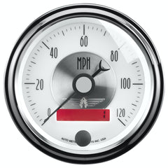 AutoMeter Products 2084 Gauge; Speedo; 3 3/8in.; 120mph; Elec. Program w/LCD odo; Prestige Pearl