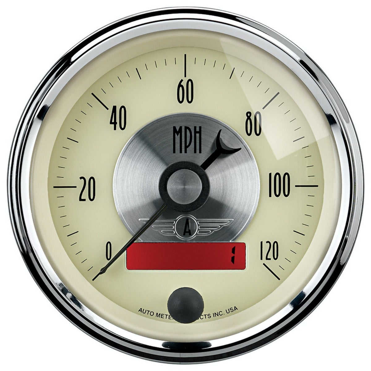 AutoMeter Products 2087 3-3/8 Speedo, 0-120MPH, Prestige White (LCD)