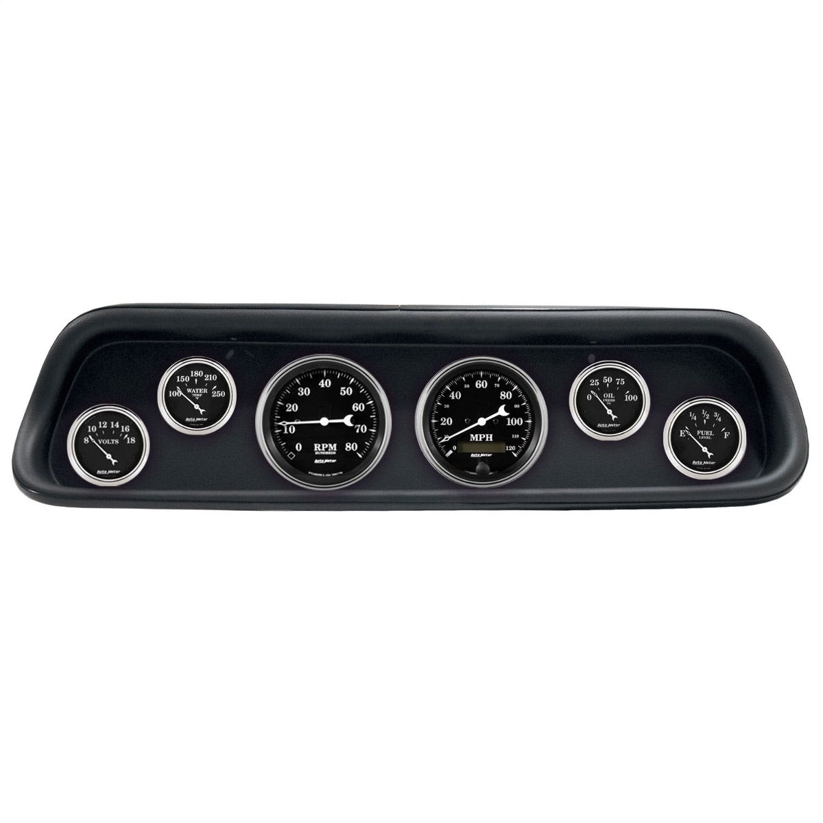 AutoMeter Products 2107-07 6 Gauge Direct-Fit Dash Kit, Ford Mustang 64-65, Old Tyme Black