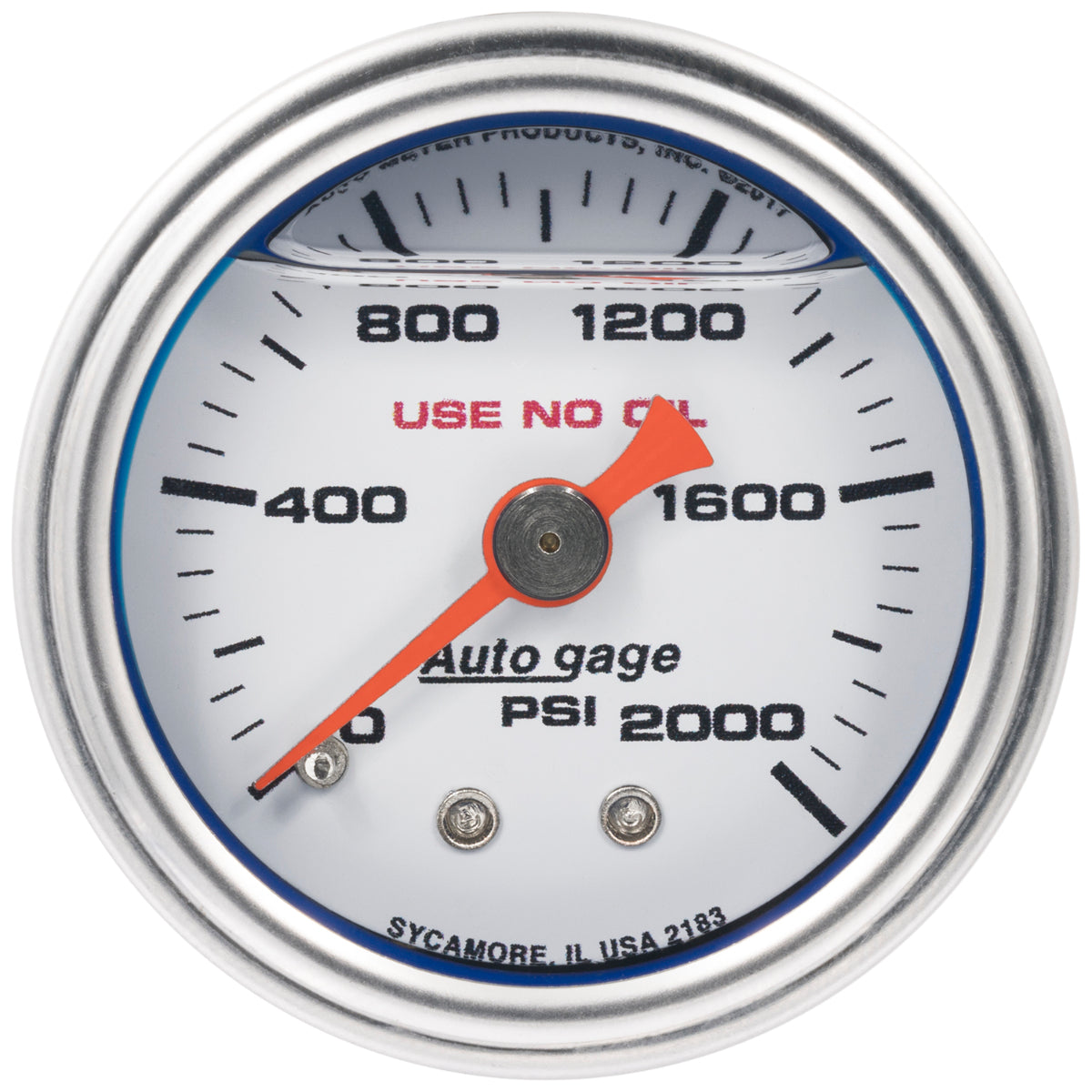 AutoMeter Products 1-1/2 in. PRESSURE, 0-2,000 PSI, WHITE PN. 2183
