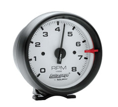 AutoMeter Products 2303 Gauge; Tach; 3 3/4in.; 8k RPM; Pedestal; Wht Dial Blk Case; AutoGage