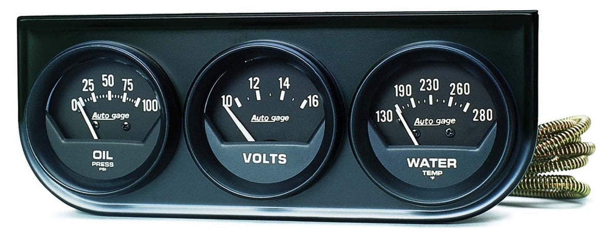 AutoMeter Products 2348 3 Gauge Console Oil/Water/Volt
