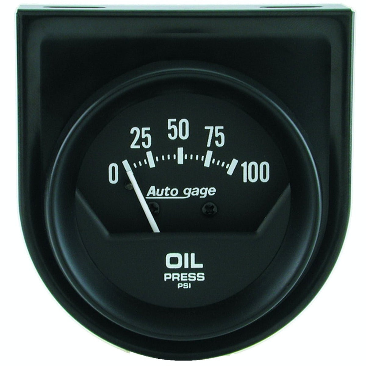 AutoMeter Products 2360 GAUGE CONSOLE; OIL PRESS; 2in.; 100PSI; MECH; SHORT SWEEP; BLACK; AUTOGAGE