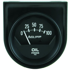 AutoMeter Products 2360 GAUGE CONSOLE; OIL PRESS; 2in.; 100PSI; MECH; SHORT SWEEP; BLACK; AUTOGAGE