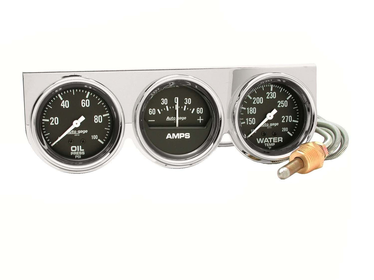 AutoMeter Products 2395 3 Gauge Console Oil/Water/Amp