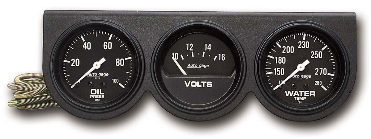 AutoMeter Products 2398 3 Gauge Console Oil/Water/Volt