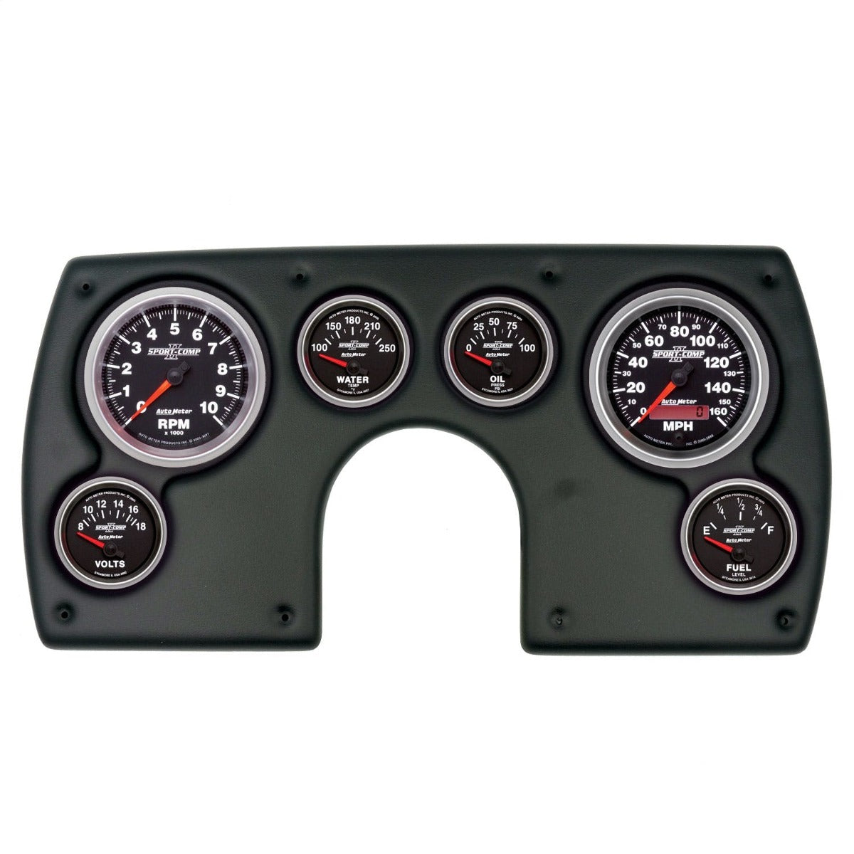 AutoMeter Products 2921-12 6 Gauge Direct-Fit Dash Kit, Chevy Camaro 69, Sport-Comp II
