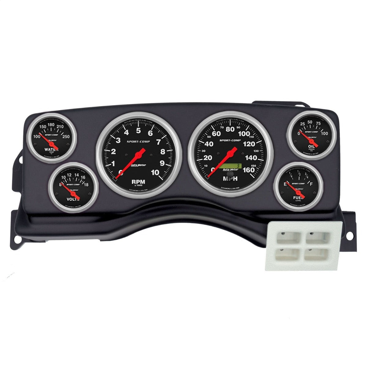 AutoMeter Products 2924-11 6 Gauge Direct-Fit Dash Kit, Ford Mustang 87-89, Sport-Comp