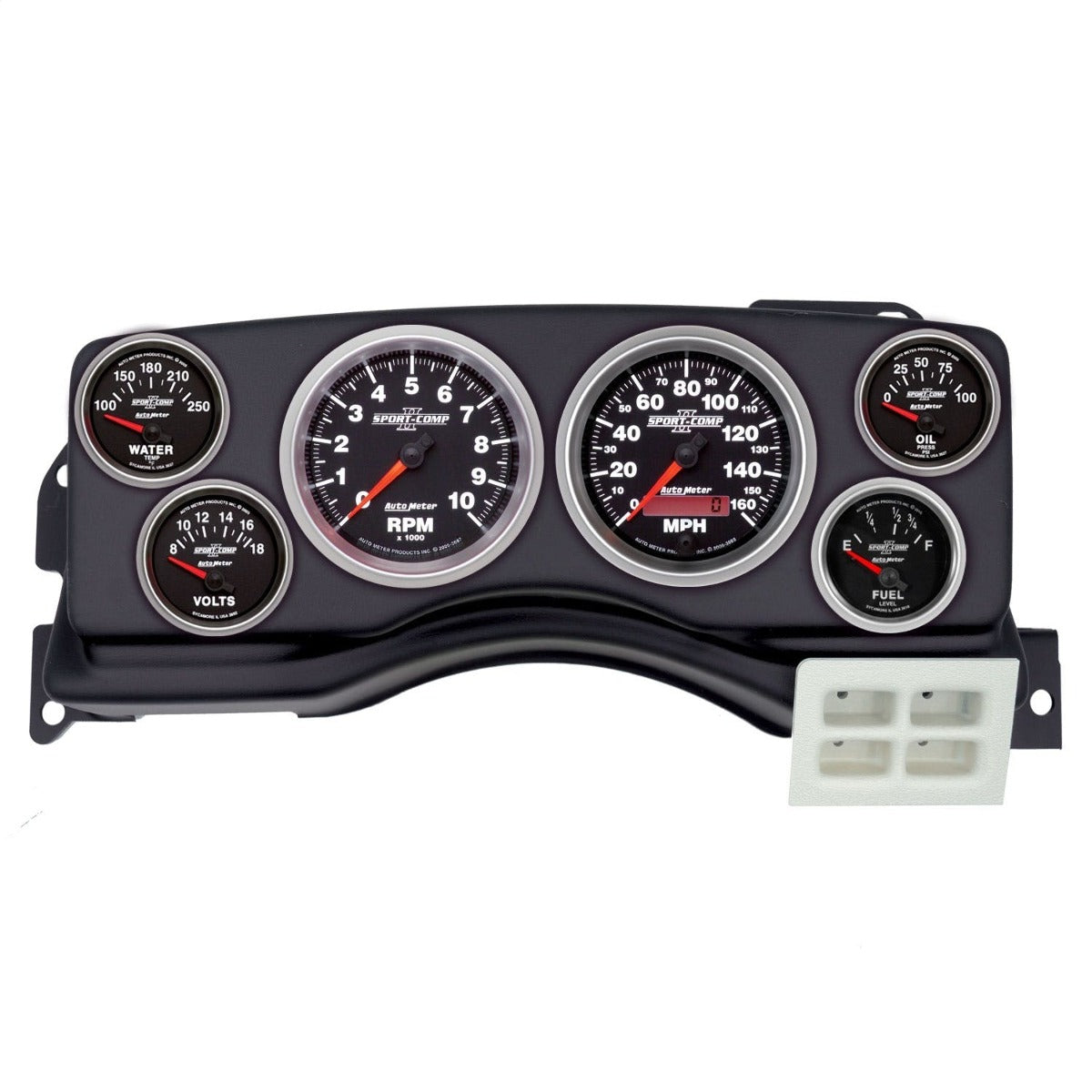 AutoMeter Products 2924-12 6 Gauge Direct-Fit Dash Kit, Ford Mustang 87-89, Sport-Comp II