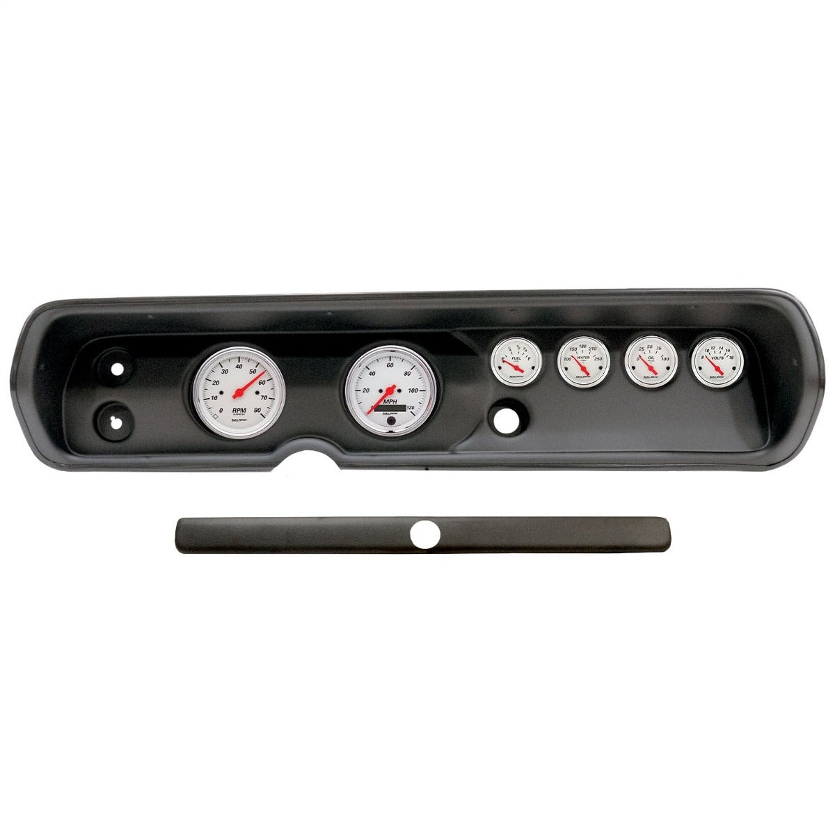 AutoMeter Products 2929-03 6 Gauge Direct-Fit Dash Kit, Chevy Chevell 64-65, Arctic White