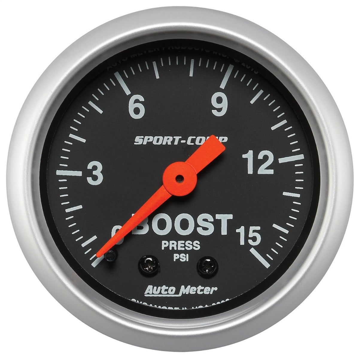 AutoMeter Products 3302 2-1/16 Boost 0-15 psi, FSM, Sport Comp
