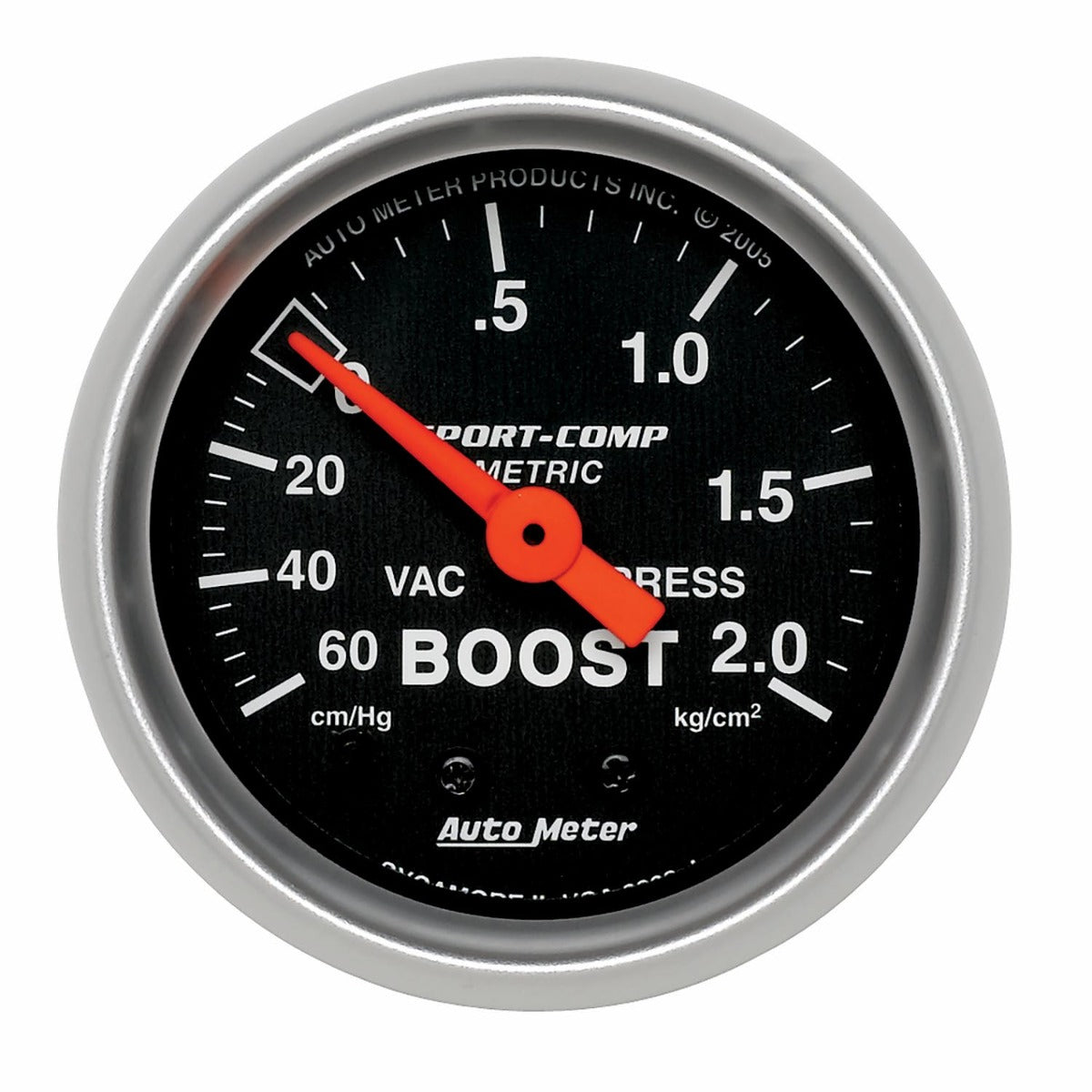 AutoMeter Products 3303-J Gauge; Vac/Boost; 2 1/16in.; 60cmHg-2.1kg/cm2; Mechanical; Sport-Comp