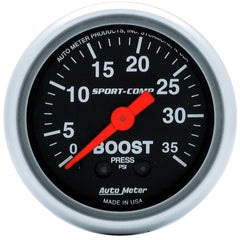 AutoMeter Products 3304 GAUGE; BOOST; 2 1/16in.; 35PSI; MECHANICAL; SPORT-COMP