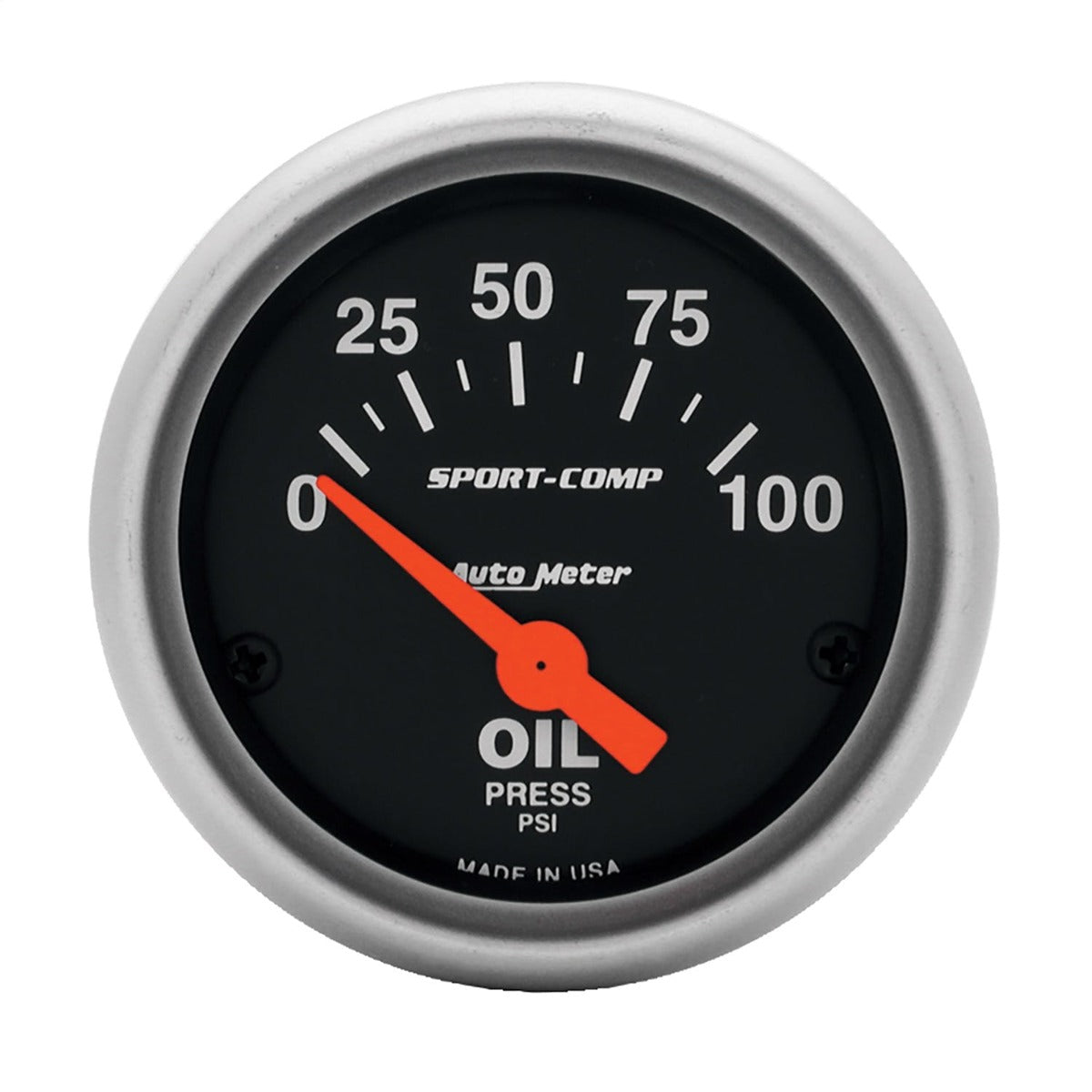 AutoMeter Products 3327 GAUGE; OIL PRESSURE; 2 1/16in.; 100PSI; ELECTRIC; SPORT-COMP