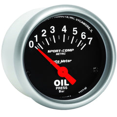 AutoMeter Products 3327-M Gauge; Oil Pressure; 2 1/16in.; 7 BAR; Electric; Sport-Comp