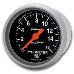 AutoMeter Products 3344 Gauge; Pyrometer (EGT); 2 1/16in.; 1600? F; Digital Stepper Motor; Sport-Comp