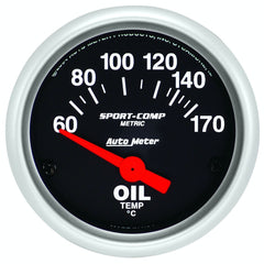 AutoMeter Products 3348-M Gauge; Oil Temp; 2 1/16in.; 60-170? F; Electric; Sport-Comp