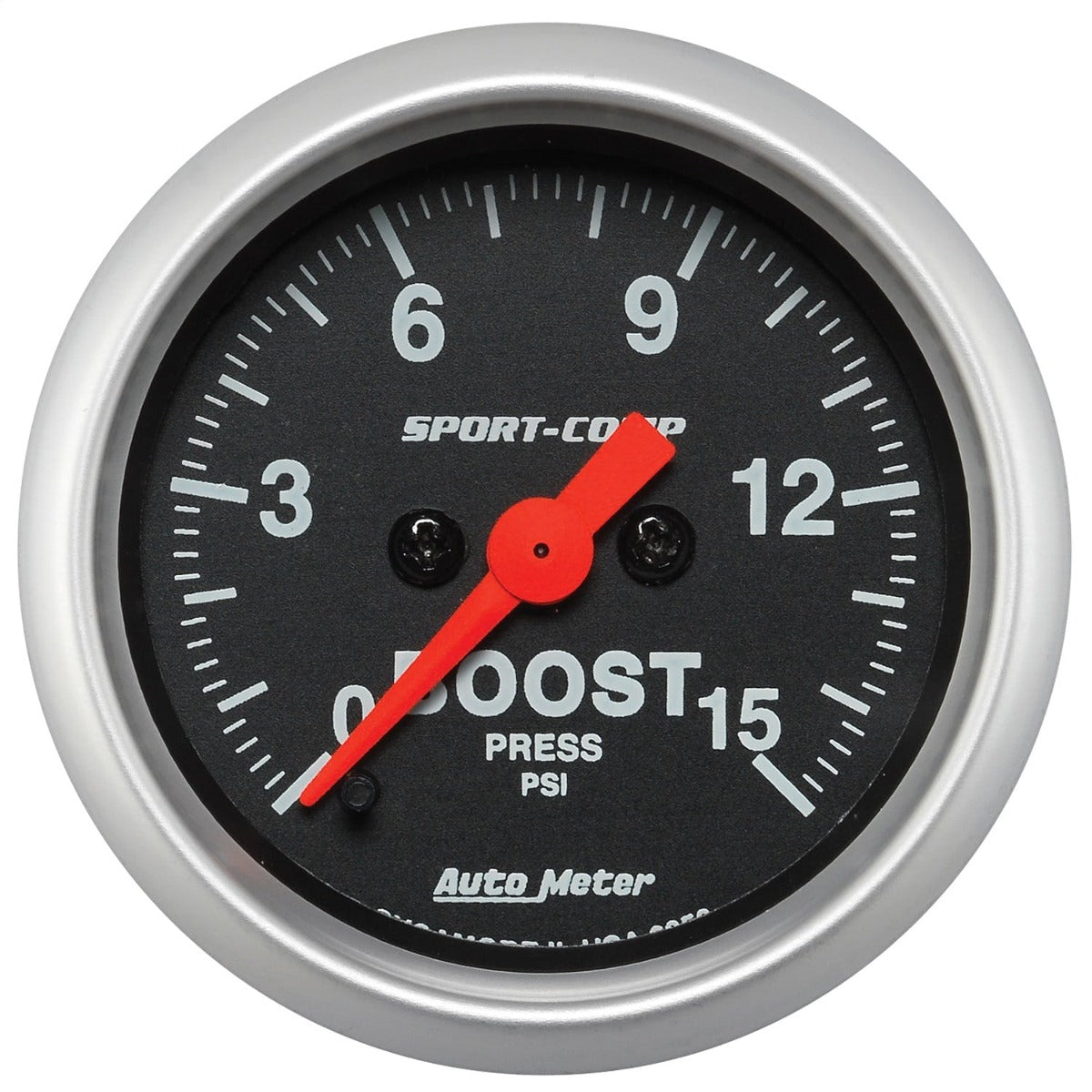 AutoMeter Products 3350 Low Pressure Boost Gauge; 2-1/16 Boost 0-15 psi DSM Sport Comp