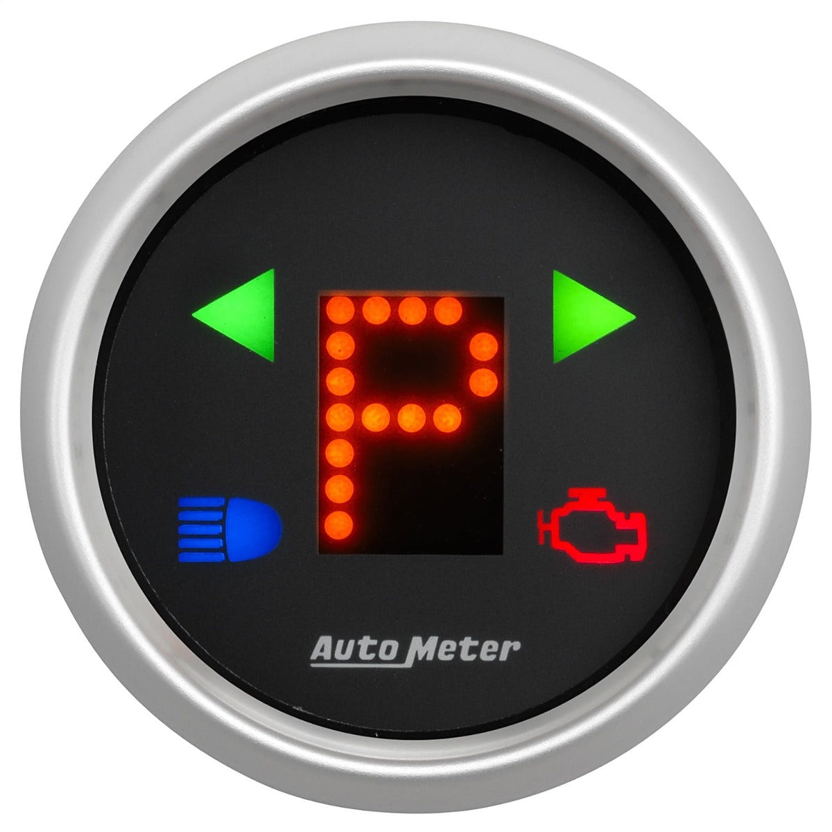 AutoMeter Products 3359 2-1/16 Black Dial, Flat Lens, Dull Clear Anodized Super, Red Display
