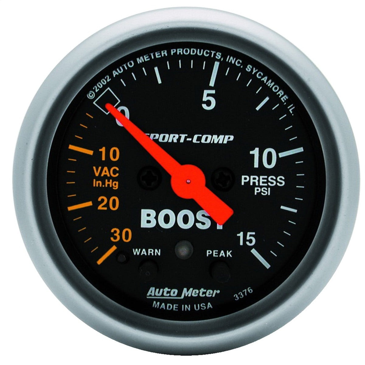 AutoMeter Products 3376 Boost/Vac 30 In. Hg/15 PSI