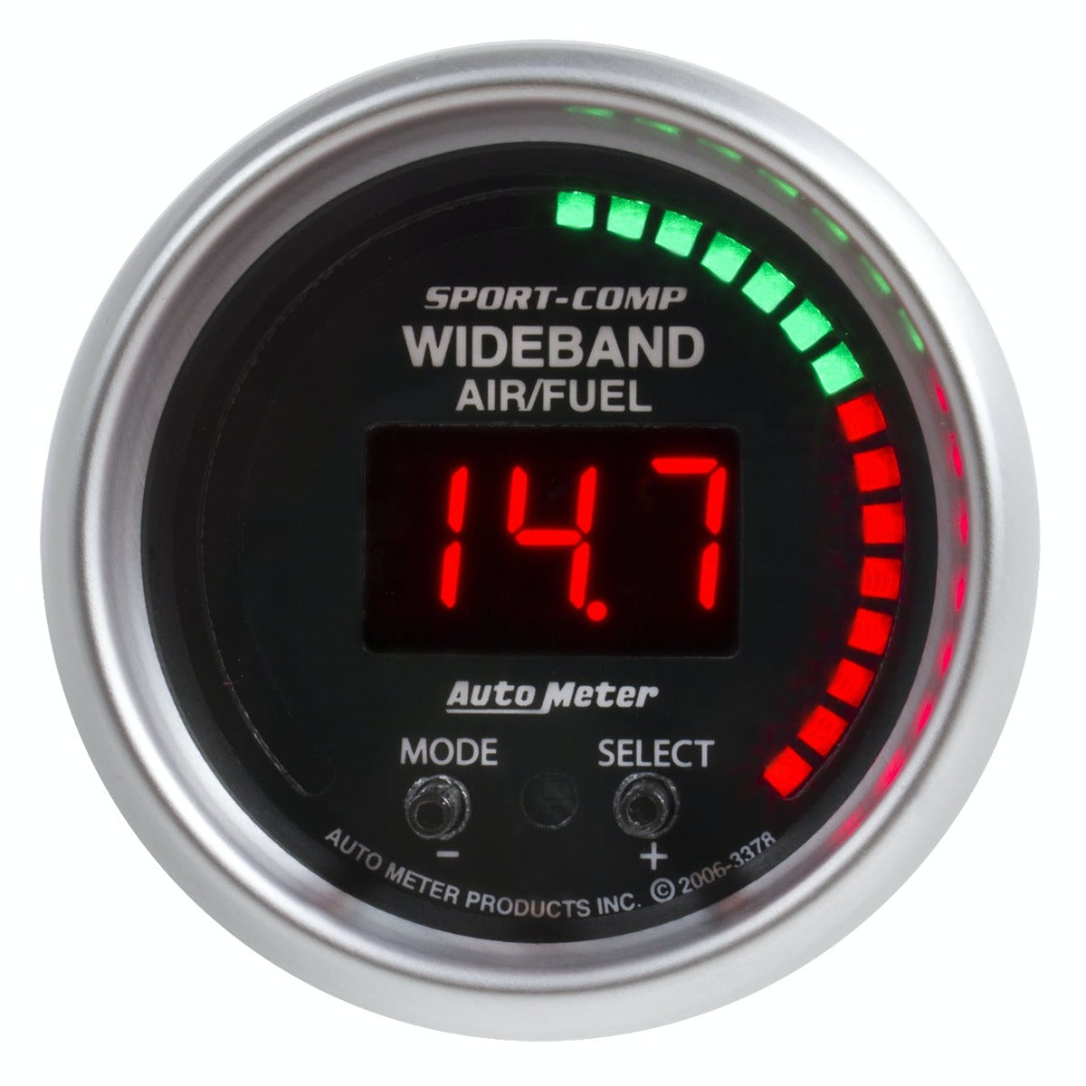 AutoMeter Products 3397 GAUGE; AIR/FUEL RATIO-PRO PLUS; 2 1/16in.; 10:1-20:1; DIGITAL W/PEAK/WARN; SPORT
