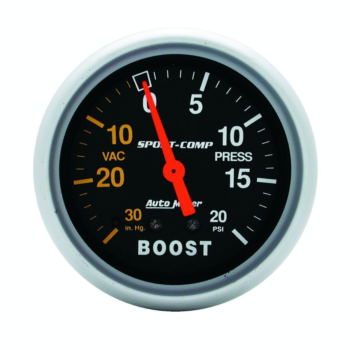 AutoMeter Products 3401 Gauge; Vac/Boost; 2 5/8in.; 30inHg-20psi; Mechanical; Sport-Comp