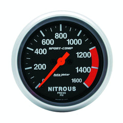 AutoMeter Products 3574 Gauge; Nitrous Press; 2 5/8in.; 1600psi; Digital Stepper Motor; Sport-Comp