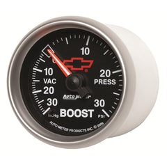 AutoMeter Products 3603-00406 2-1/16 Boost Vac 30 In Hg/30 PSI Mech, GM Red Bowtie