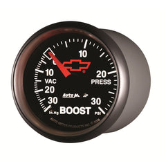 AutoMeter Products 3603-00406 2-1/16 Boost Vac 30 In Hg/30 PSI Mech, GM Red Bowtie