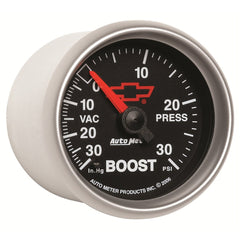 AutoMeter Products 3603-00406 2-1/16 Boost Vac 30 In Hg/30 PSI Mech, GM Red Bowtie