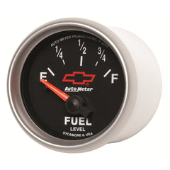 AutoMeter Products 3613-00406 2-1/16 Fuel Level 0 90 Ohms GM Short Sweep Electric, GM Red Bowtie