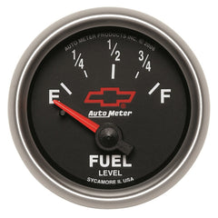 AutoMeter Products 3613-00406 2-1/16 Fuel Level 0 90 Ohms GM Short Sweep Electric, GM Red Bowtie