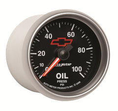 AutoMeter Products 3621-00406 2-1/16 Oil Press 0 100 PSI Mech, GM Red Bowtie