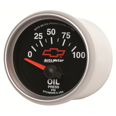 AutoMeter Products 3627-00406 GM Series Electric Oil Pressure Gauge 2 1/16in. 0-100 psi Short Sweep, GM Red