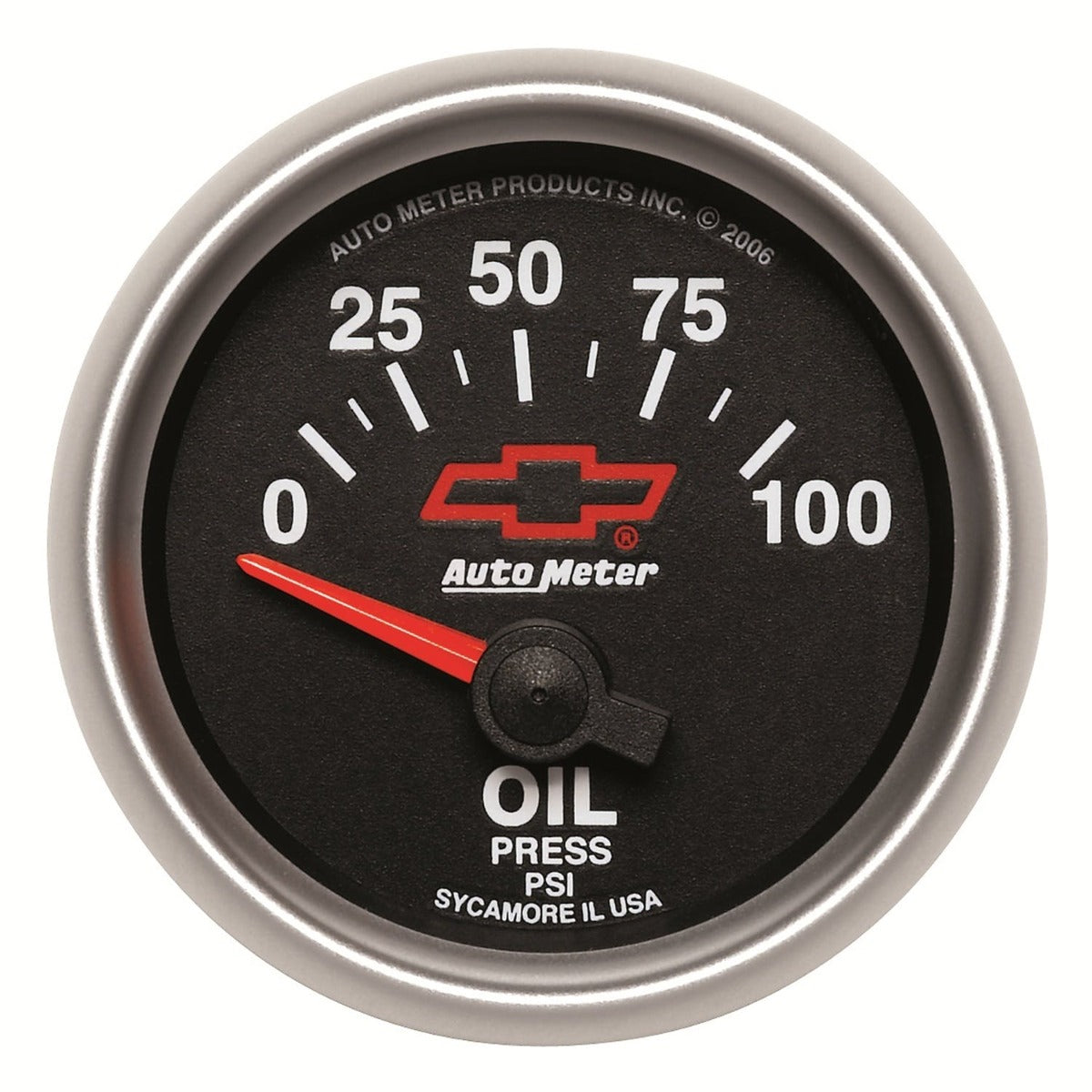 AutoMeter Products 3627-00406 GM Series Electric Oil Pressure Gauge 2 1/16in. 0-100 psi Short Sweep, GM Red