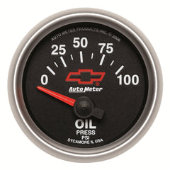 AutoMeter Products 3627-00406 GM Series Electric Oil Pressure Gauge 2 1/16in. 0-100 psi Short Sweep, GM Red