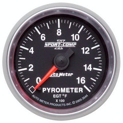 AutoMeter Products 3644 Pyrometer Gauge (EGT), 2 1/16, 1600? F, Digital Stepper Motor, Sport-Comp II