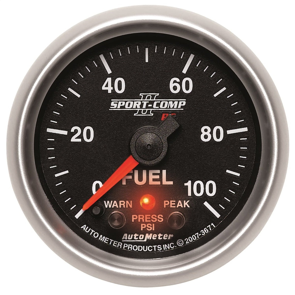 AutoMeter Products 3671 Gauge; Fuel Press; 2 1/16in.; 100psi; Digital Stepper Motor w/Peak/Warn; Sport-C