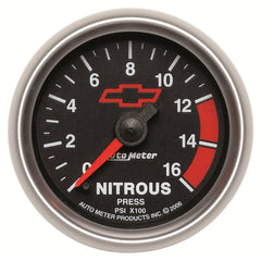 AutoMeter Products 3674-00406 GAUGE; NITROUS PRESSURE; 2 1/16in.; 1600PSI; DIGITAL STEPPER MOTOR; GM BOWTIE BL