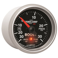 AutoMeter Products 3677 GAUGE; VAC/BOOST; 2 1/16in.; 30INHG-30PSI; STEPPER MOTOR W/PEAK/WARN; SPORT-COMP