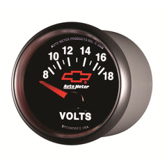 AutoMeter Products 3692-00406 2-1/16 Voltmeter 8 18v Short Sweep Elec, GM Red Bowtie