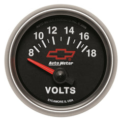 AutoMeter Products 3692-00406 2-1/16 Voltmeter 8 18v Short Sweep Elec, GM Red Bowtie
