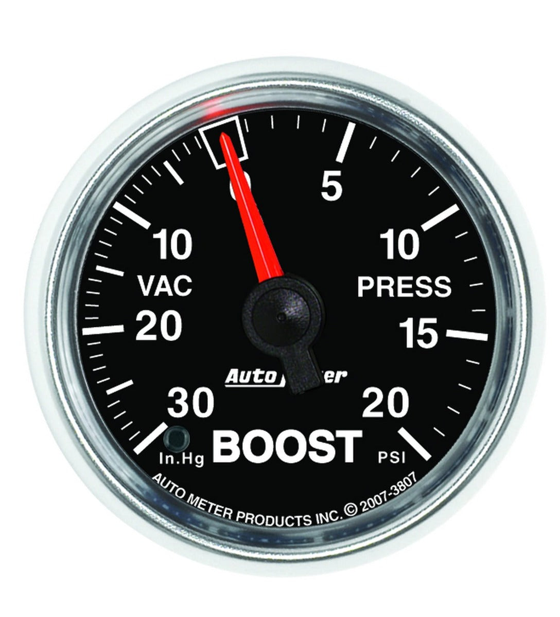 AutoMeter Products 3807 2-1/16in Boost-VAC 30 IN HG/20 PSI Mechanical GS