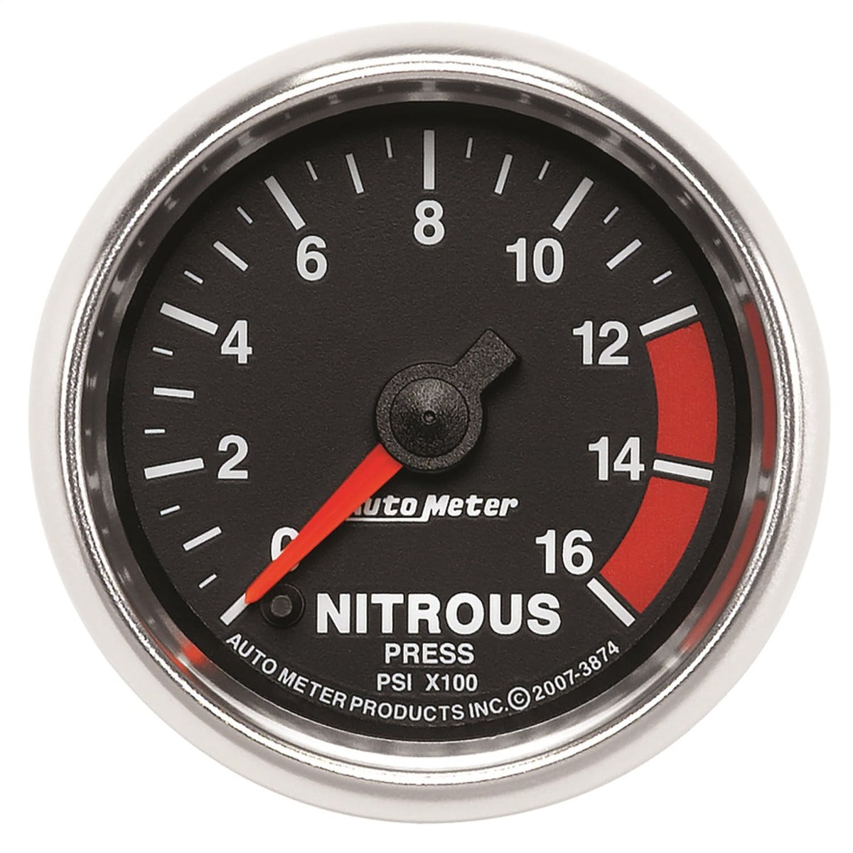 AutoMeter Products 3874 Gauge; Nitrous Pressure; 2 1/16in.; 1600psi; Digital Stepper Motor; GS