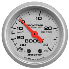 AutoMeter Products 4303 Gauge; Vac/Boost; 2 1/16in.; 30inHg-30psi; Mechanical; Ultra-Lite